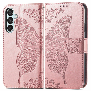 Pattintható tok a Samsung Galaxy M15 5G, Butterfly, rózsaszín rose gold