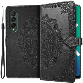 Pattintható tok a Samsung Galaxy Z Fold 4 5G, Mandala, fekete