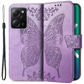 Pattintható tok a Xiaomi Poco X5 Pro 5G, Butterfly, lila