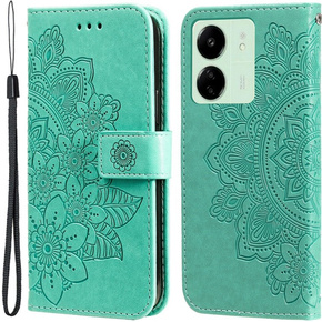 Pattintható tok a Xiaomi Redmi 13C / Poco C65, Mandala Flower, zöld