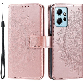 Pattintható tok a Xiaomi Redmi Note 12 4G, Mandala, rózsaszín rose gold