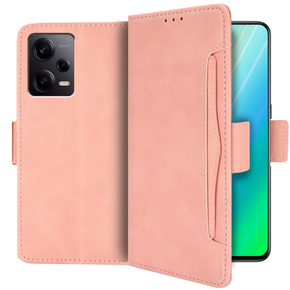 Pattintható tok a Xiaomi Redmi Note 12 5G / POCO X5 5G, Card Slot, rózsaszín