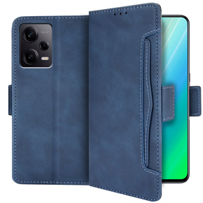 Pattintható tok a Xiaomi Redmi Note 12 5G / POCO X5 5G, Card Slot, sötétkék