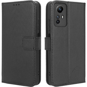 Pattintható tok a Xiaomi Redmi Note 12S 4G, Wallet Smart Magnet, fekete