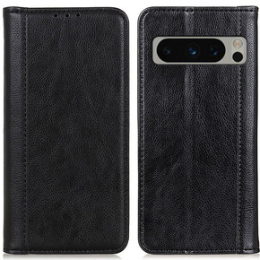 Telefontok a Google Pixel 8 Pro, Wallet Litchi Leather, fekete