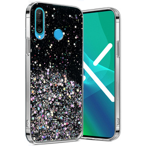 Telefontok a Huawei P30 Lite, Glittery, fekete