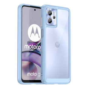 Telefontok a Motorola Moto G13 / G23, Fusion Hybrid, átlátszó / kék