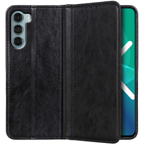 Telefontok a Motorola Moto G200 5G, Wallet Litchi Leather, fekete