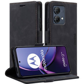 Telefontok a Motorola Moto G84 5G, ERBORD Vintage, pénztárca patenttal, fekete
