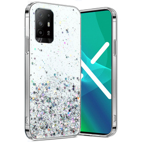 Telefontok a Oppo Reno5 Z / F19 Pro Plus, Glittery, átlátszó