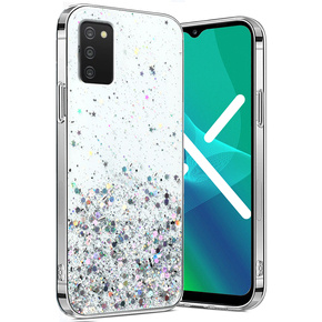 Telefontok a Samsung Galaxy A03s, Glittery, átlátszó