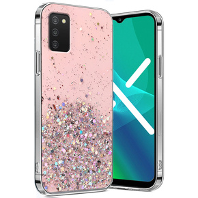 Telefontok a Samsung Galaxy A03s, Glittery, rózsaszín