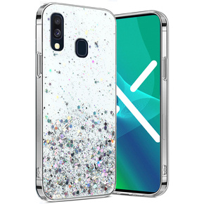 Telefontok a Samsung Galaxy A40, Glittery, átlátszó