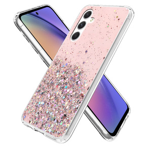 Telefontok a Samsung Galaxy A54 5G, Glittery, rózsaszín rose gold