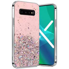 Telefontok a Samsung Galaxy S10 Plus, Glittery, rózsaszín