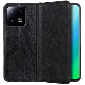 Telefontok a Xiaomi 13, Wallet Litchi Leather, fekete