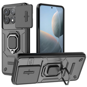 Telefontok a Xiaomi Poco F6 Pro, KickStand Camera Lens, fekete