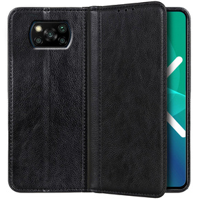 Telefontok a Xiaomi Poco X3 NFC / Poco X3 PRO, Wallet Litchi Leather, fekete