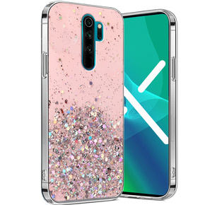 Telefontok a Xiaomi Redmi Note 8 Pro, Glittery, rózsaszín