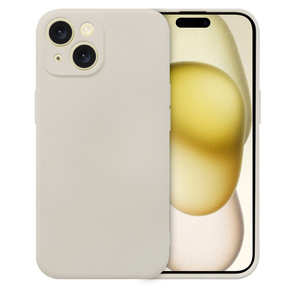 Telefontok a iPhone 15 Plus, Silicone Lite, bézs színű