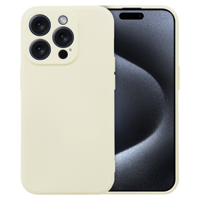 Telefontok a iPhone 15 Pro, Silicone Lite, krémszínű