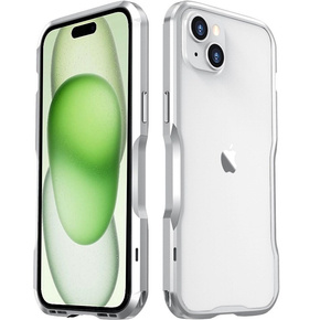 Teletok LUPHIE iPhone 15-hoz, Armor Bumper, ezüst