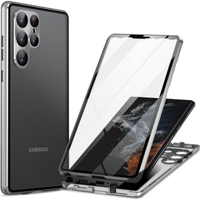 Tok Samsung Galaxy S23 Ultra, Magnetic Dual Glass, ezüst
