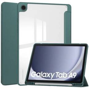 Tok Samsung Galaxy Tab A9, Smartcase Hybrid, tolltartó résszel, sötétzöld