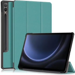 Tok Samsung Galaxy Tab S9 FE+ Plus, Smartcase tolltartóval, zöld