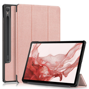 Tok Samsung Galaxy Tab S9, Smartcase tolltartóval, rózsaszín rose gold