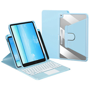 Tok + billentyűzet iPad 7/8/9 10.2 2021 / 2020 / 2019, Touchpad Pen Slot, kék