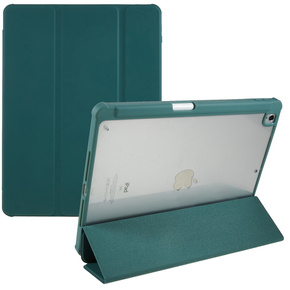 Tok iPad 10.2 2021 / 2020 / 2019, Smartcase Hybrid, tolltartó résszel, sötétzöld