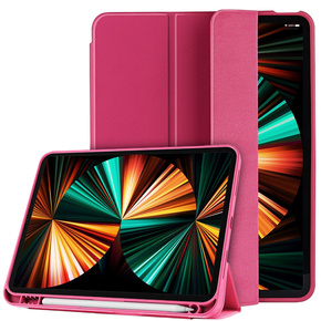 Tok iPad Pro 11 2021/2022, Smartcase tolltartóval, rózsaszín