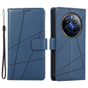 Tok patenttal a Realme 12 Pro 5G / 12 Pro+ 5G, Leather Line Wallet, kék