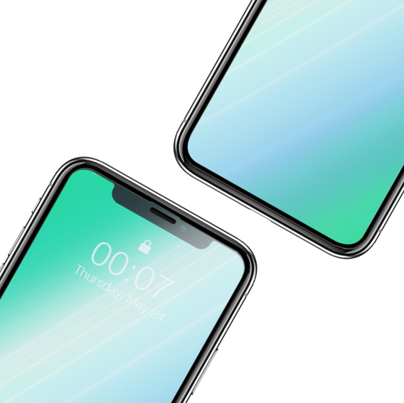 2x edzett üveg a iPhone X/XS/11 Pro, ERBORD 3D teljes képernyő