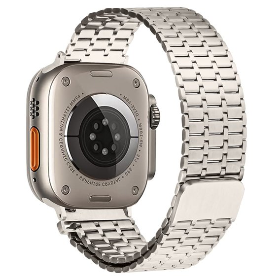 Acél karperec Apple Watch 1/2/3/4/4/5/6/7/8/SE/ULTRA 42/44/45/45/49 MM - bézs színű