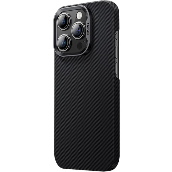 BENKS Kevlar tok iPhone 15 Pro Max, Carbon Fiber, fekete