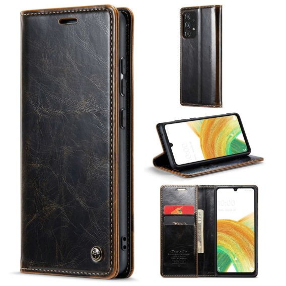 CASEME flip tok Samsung Galaxy A33 5G, Waxy Textured, kávé