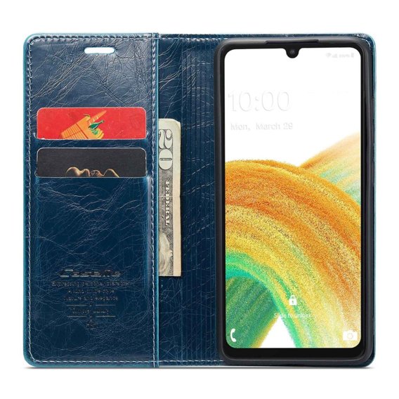 CASEME flip tok Samsung Galaxy A33 5G, Waxy Textured, kék