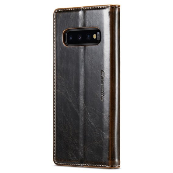 CASEME flip tok Samsung Galaxy S10+ Plus, Waxy Textured, kávé