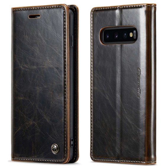 CASEME flip tok Samsung Galaxy S10+ Plus, Waxy Textured, kávé