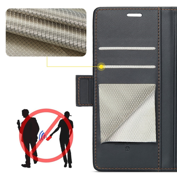 CASEME flip tok Samsung Galaxy Z Fold6 5G, Litchi Wallet, fekete