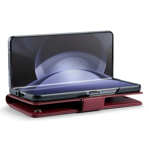 CASEME flip tok Samsung Galaxy Z Fold6 5G, Litchi Wallet, piros