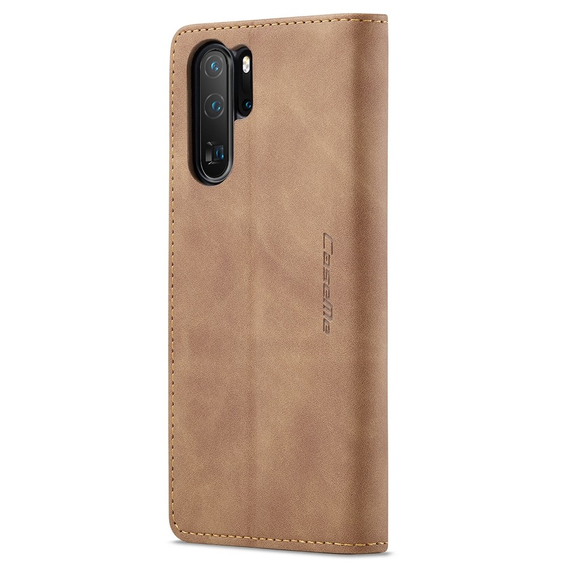 CASEME tok Huawei P30 Pro, Leather Wallet Case, barna