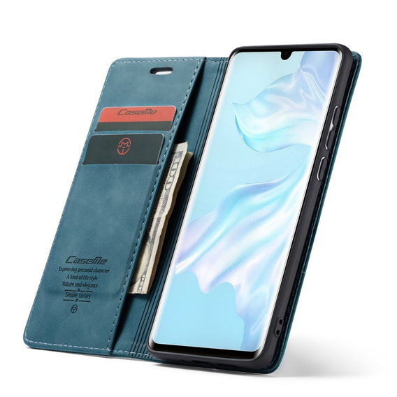 CASEME tok Huawei P30 Pro, Leather Wallet Case, kék