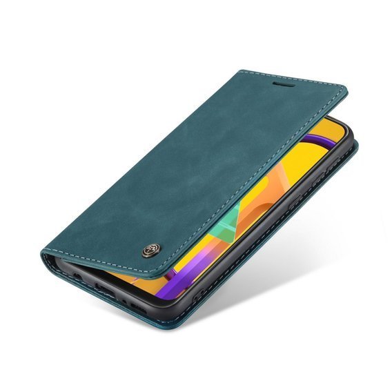 CASEME tok Samsung Galaxy M21, Leather Wallet Case, kék