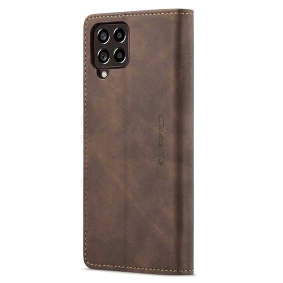 CASEME tok Samsung Galaxy M33 5G, Leather Wallet Case, barna