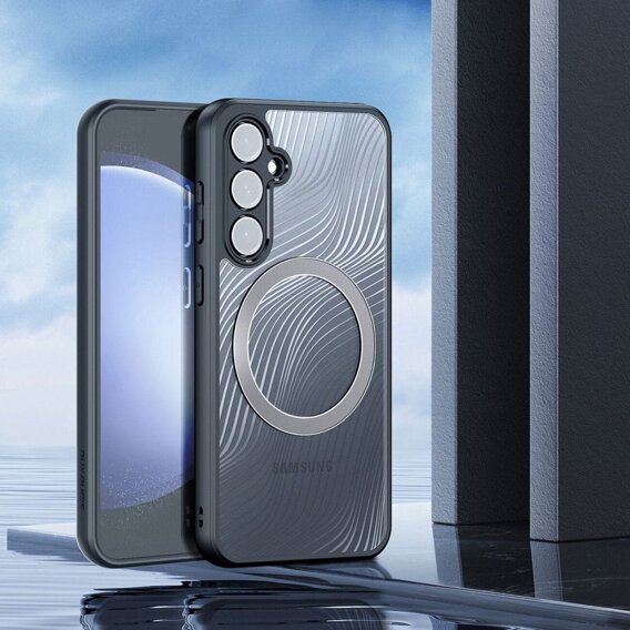 DuxDucis tok Samsung Galaxy S23 FE, Aimo Case, MagSafe, átlátszó / fekete