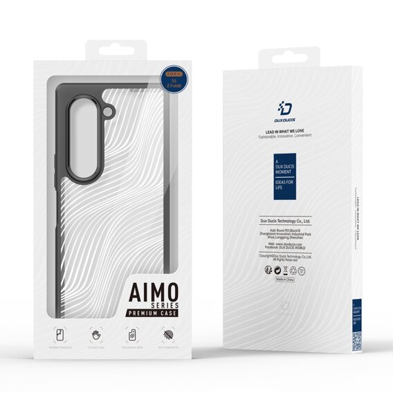 DuxDucis tok Samsung Galaxy Z Fold6 5G, Aimo case, átlátszó / fekete