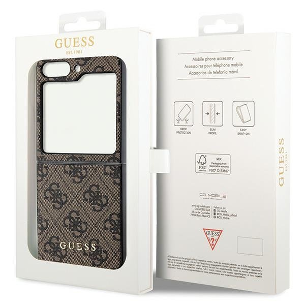 GUESS Telefontok a Samsung Galaxy Z Flip 5 Charms Collection Hardcase, 4G Charms Collection Hardcase, barna